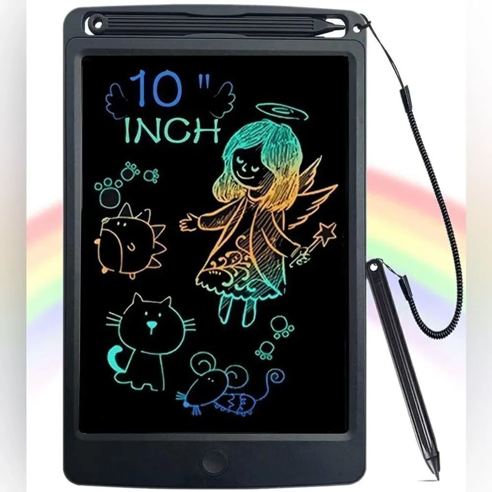 10” Black LCD Writing Tablet For Toddlers Doodle Drawing Board NIB